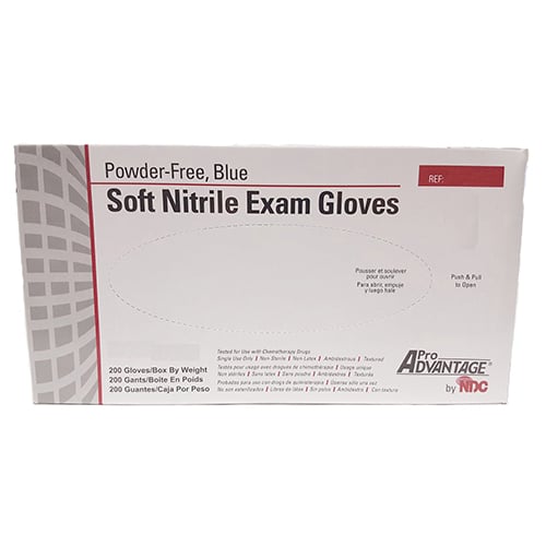 Gloves Exam Nitrile P-F Soft ProAdvantage Latex Free Medium Blue (2000/CS) by Pro Advantage  ID P359023